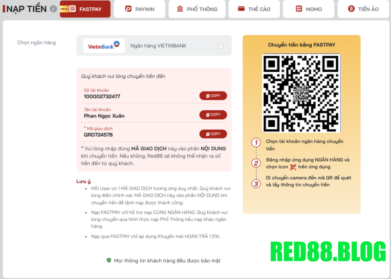 Nạp tiền Codepay Red88
